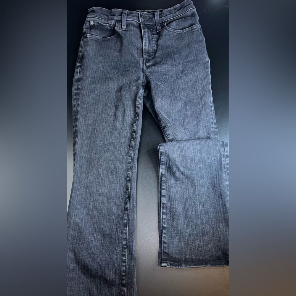 Madewell Womens Jeans Black Wash Mid Rise Kick Out Crop Jeans Size 28 GUC